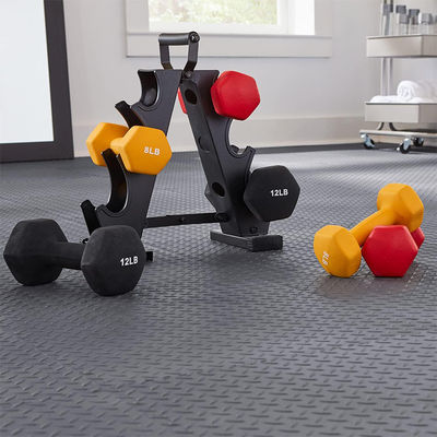 Home Rubber Gymnasium Flooring ‎18.38 X 18.38 X 0.19 Inches Interlocking Rubber Tiles EPDM Raw Material