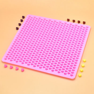 Silicone Mini Heart 55-Cavity Molds For Baking, Heart Shape Ice Cube Candy Chocolate Mold, Valentine Candy Molds