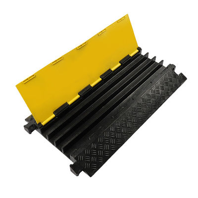 2 Channel Large Rubber Mats Heavy Duty Cable Protector Ramp With 4 Bolts 22000lbs Load Driveway Modular Traffic Driveway